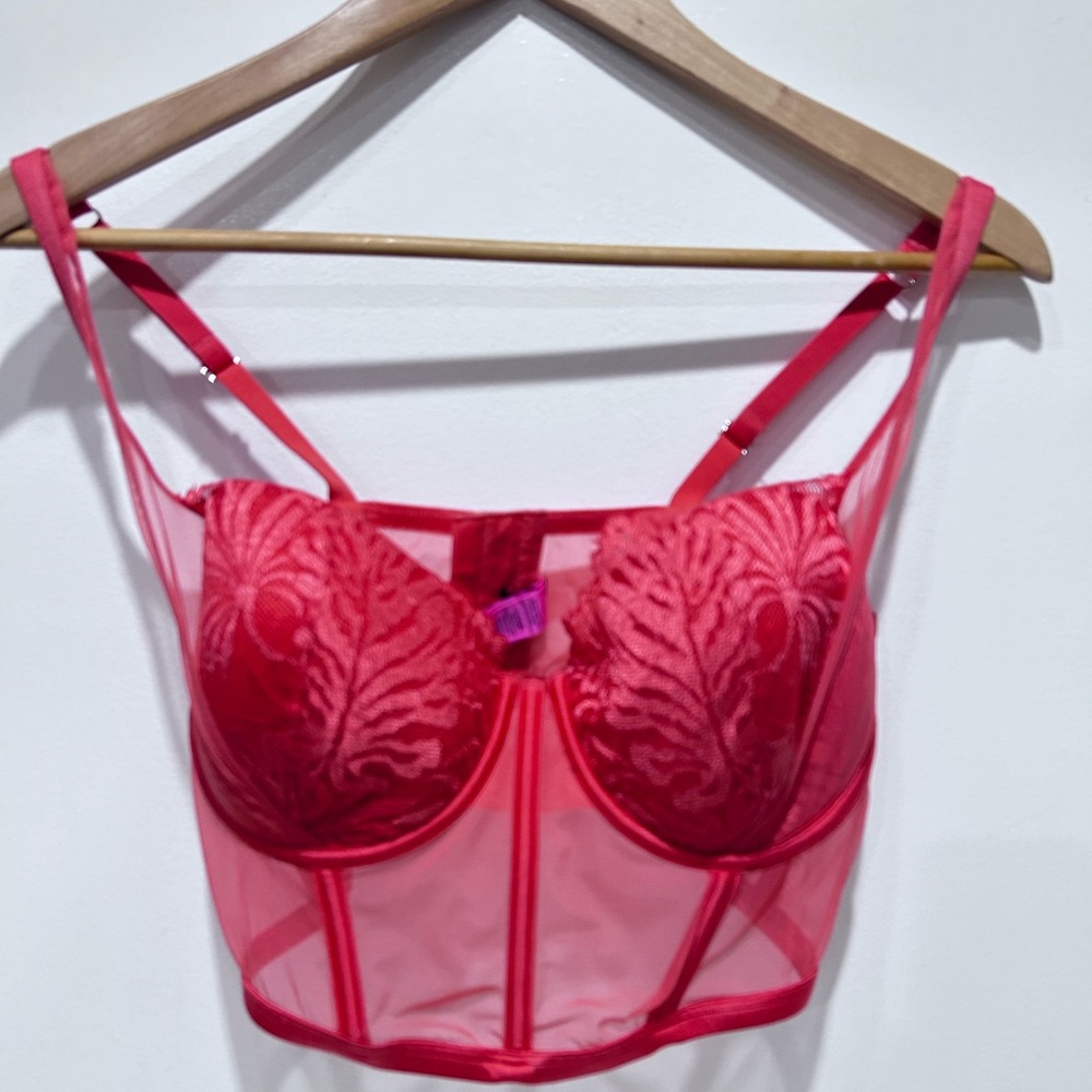 La SENZA Lightly‎ Lined Bra Top Corset Top with Adjustable Back and Strap Size L